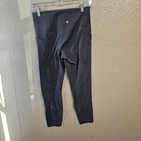 Athleta Legging Lot Med Salutation Stash II Textured Tight & Black Gym Wear S585 - Picture 4 of 13